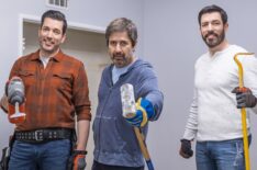 Drew and Jonathan Scott with Ray Romano for 'Celebrity IOU'