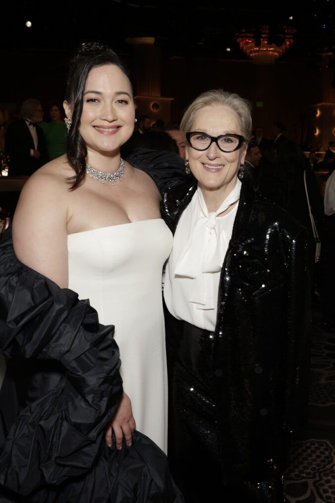 Lily Gladstone and Meryl Streep at the 81st Annual Golden Globe Awards