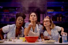 Charity Dawson, Sara Bareilles, and Caitlin Houlahan in 'Waitress: The Musical'