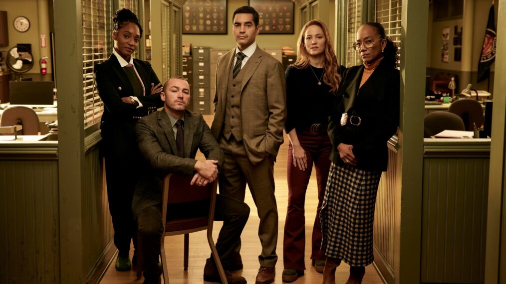 Iantha Richardson as Faith Mitchell, Jake Mclaughlin as Michael Ormewood, Ramón Rodrìguez as Will Trent, Erika Christensen as Angie Polaski, and Sonja Sohn as Amanda Wagner in 'Will Trent'