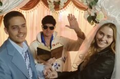 Dylan Sprouse and Virginia Gardner in 'Beautiful Wedding'