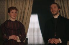Hannah Onslow as Emily Dunn, Toby Regbo as Reverend James Trenchard in 'Belgravia: The Next Chapter' - Season 1, Episode 3