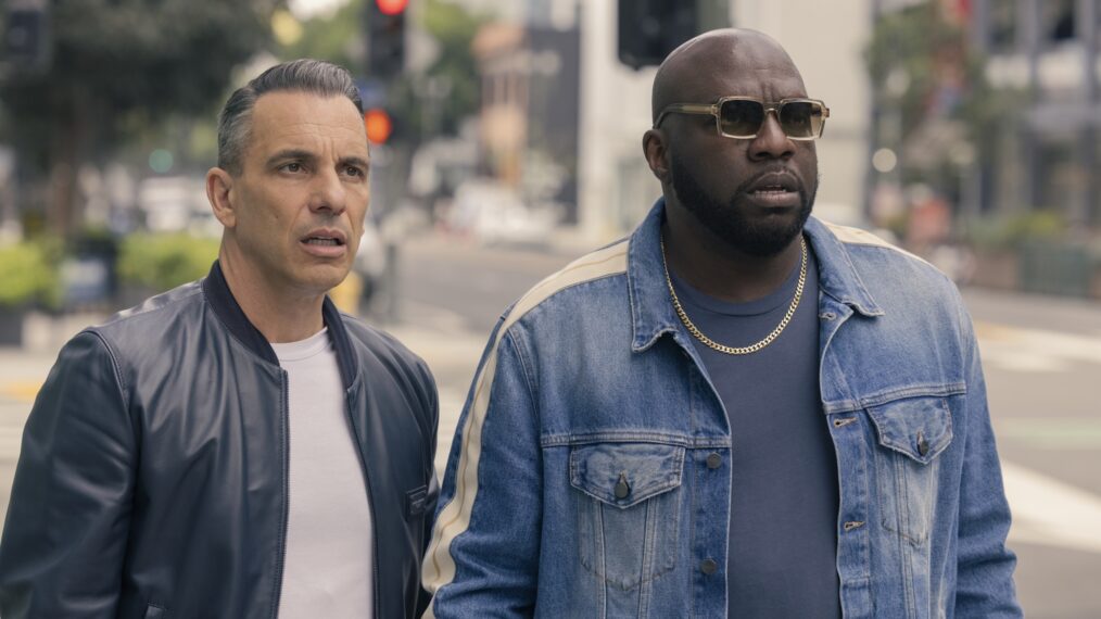 Sebastian Maniscalco as Danny and Omar J. Dorsey as Ray in 'Bookie'