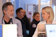 Steven Weber as Dr. Dean Archer, Jessy Schram as Dr. Hannah Asher in 'Chicago Med' - Season 9