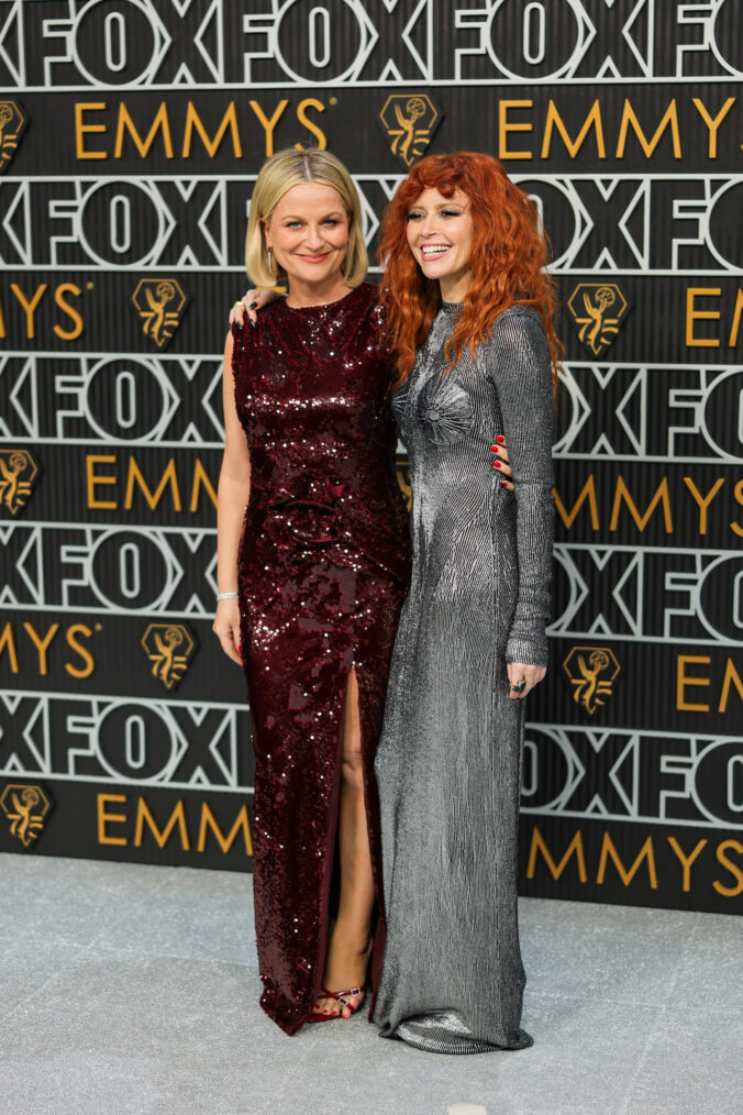 Amy Poehler and Natasha Lyonne attend the 75th Primetime Emmy Awards at Peacock Theater on January 15, 2024 in Los Angeles, California.