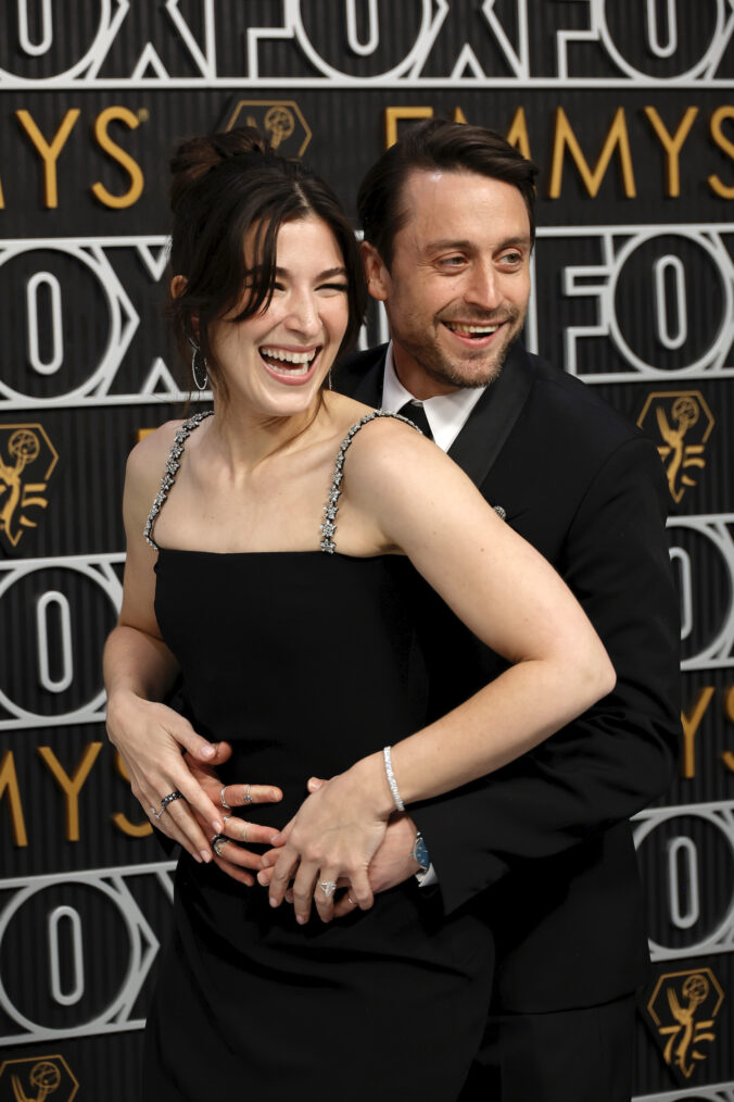 Jazz Charton and Kieran Culkin attend the 75th Primetime Emmy Awards at Peacock Theater on January 15, 2024 in Los Angeles, California.