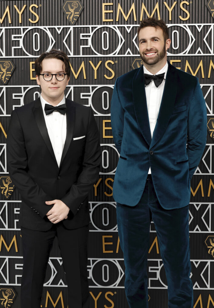 Mekki Leeper and Ronald Gladden attend the 75th Primetime Emmy Awards at Peacock Theater on January 15, 2024 in Los Angeles, California.