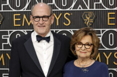 Richard Jenkins and Sharon Jenkins attend the 75th Primetime Emmy Awards at Peacock Theater on January 15, 2024 in Los Angeles, California.