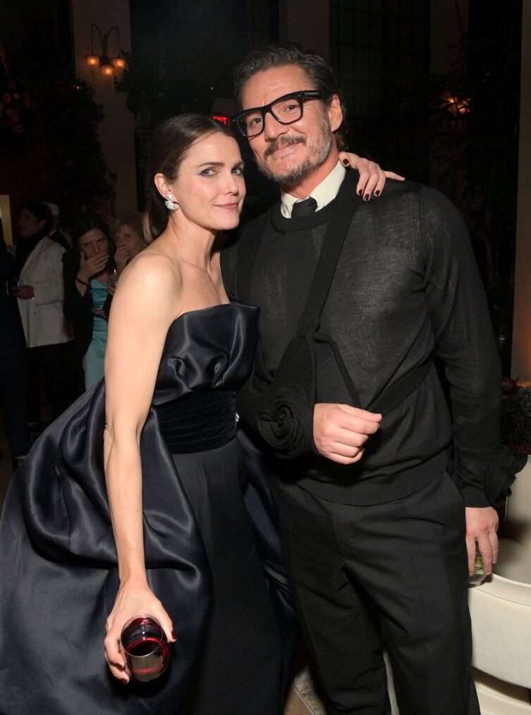 Keri Russell and Pedro Pascal attend the 2024 Netflix Primetime Emmys after party on January 15, 2024 in Los Angeles, California.