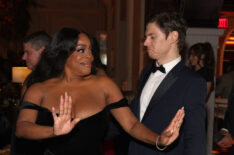 Niecy Nash and Evan Peters attend the 2024 Netflix Primetime Emmys after party on January 15, 2024 in Los Angeles, California.