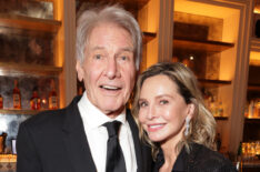 Harrison Ford and Calista Flockhart seen at the Apple TV+ Emmy Awards post ceremony reception at Mother Wolf on January 15, 2024 in Los Angeles, California.