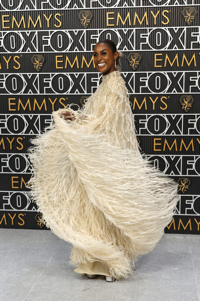 Issa Rae attends the 75th Primetime Emmy Awards at Peacock Theater on January 15, 2024 in Los Angeles, California