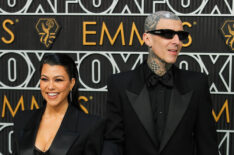 Kourtney Kardashian and Travis Barker attend the 75th Primetime Emmy Awards at Peacock Theater on January 15, 2024 in Los Angeles, California.