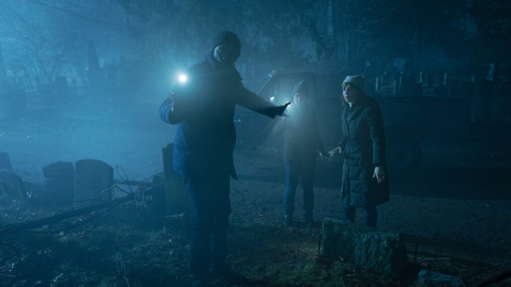 Mike Colter as Fr. David Acosta, Aasif Mandvi as Ben Shakir, and Katja Herbers as Kristen Bouchard — 'Evil' Season 4 Episode 2