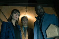 Katja Herbers as Kristen Bouchard, Aasif Mandvi as Ben Shakir and Mike Colter as David Acosta in 'Evil' - Season 4, Episode 5