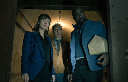 Katja Herbers as Kristen Bouchard, Aasif Mandvi as Ben Shakir and Mike Colter as David Acosta in 'Evil' - Season 4, Episode 5