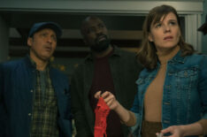 Aasif Mandvi as Ben Shakir, Mike Colter as David Acosta and Katja Herbers as Kristen Bouchard in 'Evil' - Season 4, Episode 9