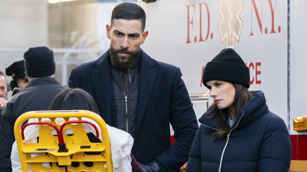 Zeeko Zaki as Special Agent Omar Adom ‘OA’ Zidan and Missy Peregrym as Special Agent Maggie Bell in the 'FBI' Season 6 Premiere