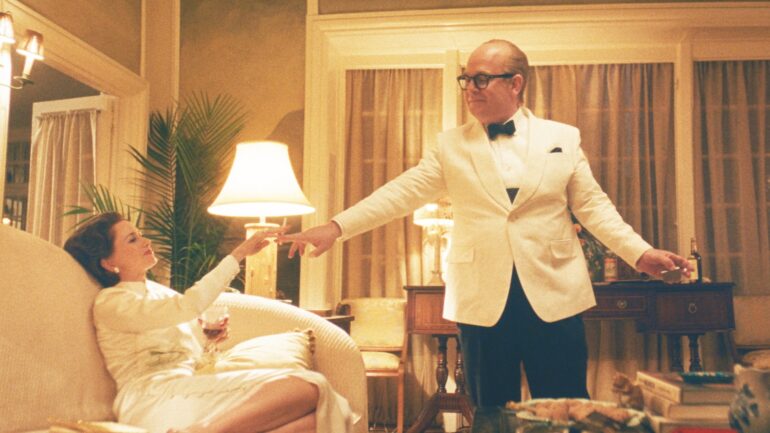 Naomi Watts and Tom Hollander in 'Feud: Capote vs. The Swans'