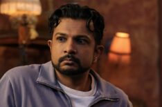 Utkarsh Ambudkar and Rose McIver in 'Ghosts' Season 3