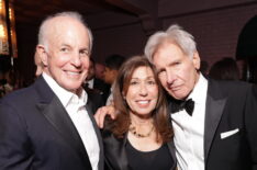 Jim Berkus, Ria Berkus, and Harrison Ford at the 2024 Golden Globes