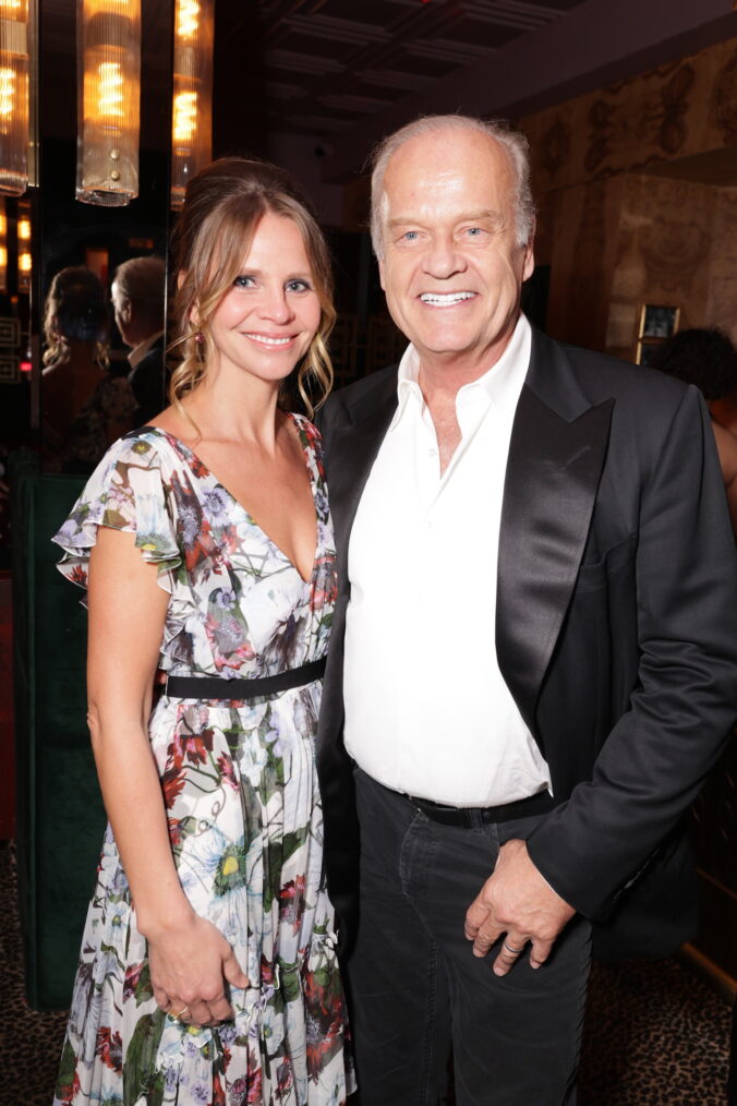 Kayte Walsh and Kelsey Grammer at the 2024 Golden Globes