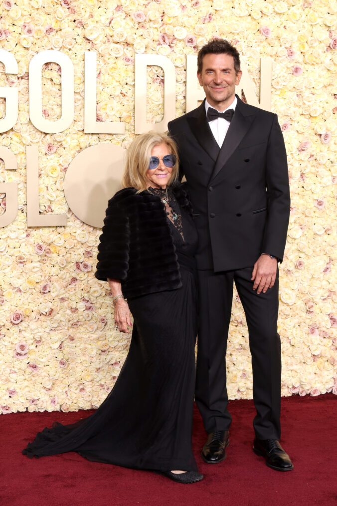 Gloria Campano and Bradley Cooper attend the 81st Annual Golden Globe Awards