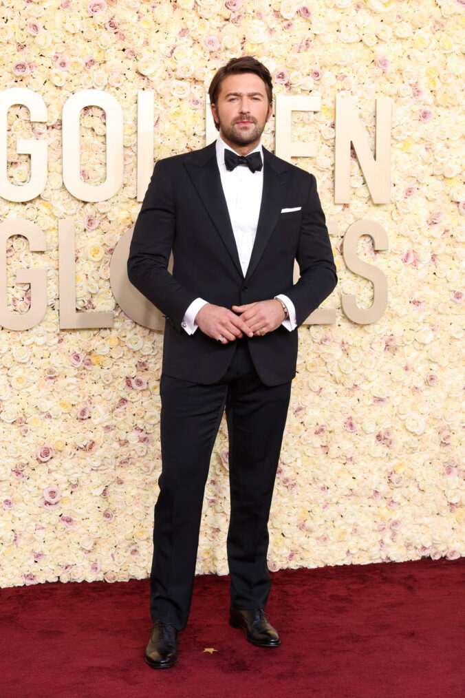 Brandon Sklenar attends the 81st Annual Golden Globe Awards