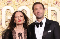 Yelena Yemchuk and Ebon Moss-Bachrach attend the 81st Annual Golden Globe Awards