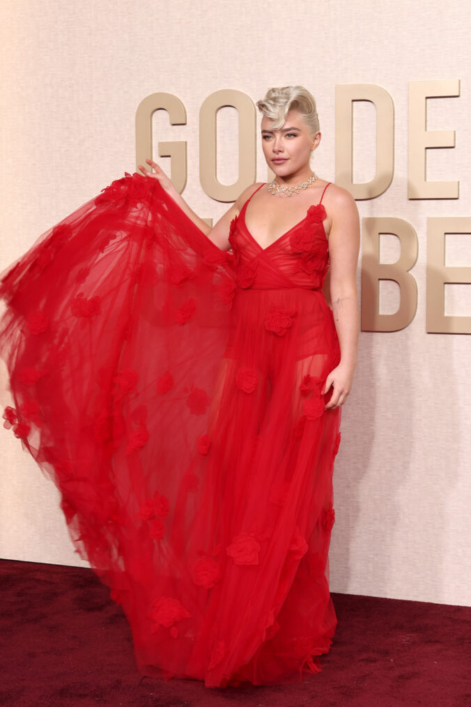 Florence Pugh attends the 81st Annual Golden Globe Awards