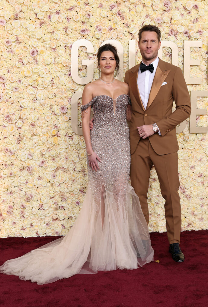 Sofia Pernas and Justin Hartley attend the 81st Annual Golden Globe Awards