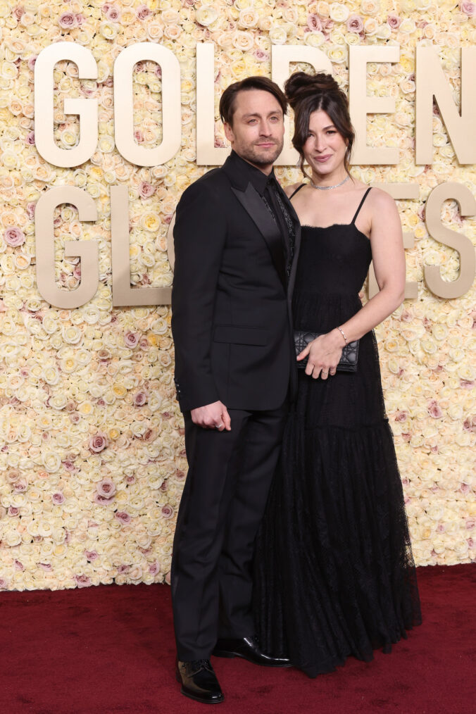 Kieran Culkin and Jazz Charton attend the 81st Annual Golden Globe Awards