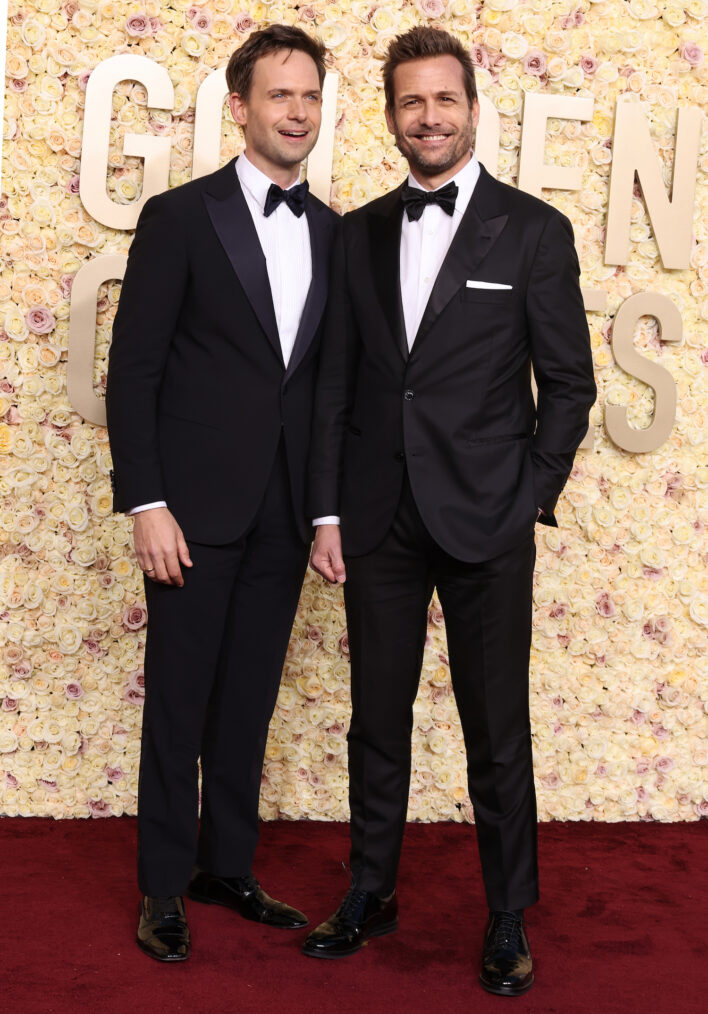 Patrick J. Adams and Gabriel Macht attend the 81st Annual Golden Globe Awards