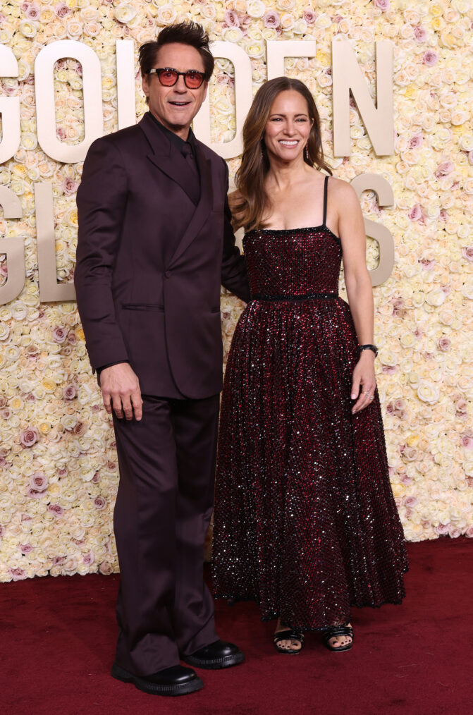 Robert Downey Jr. and Susan Downey attend the 81st Annual Golden Globe Awards