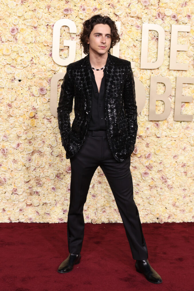 Timothée Chalamet attends the 81st Annual Golden Globe Awards