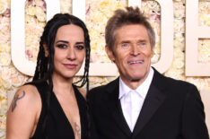 Giada Colagrande and Willem Dafoe attend the 81st Annual Golden Globe Awards