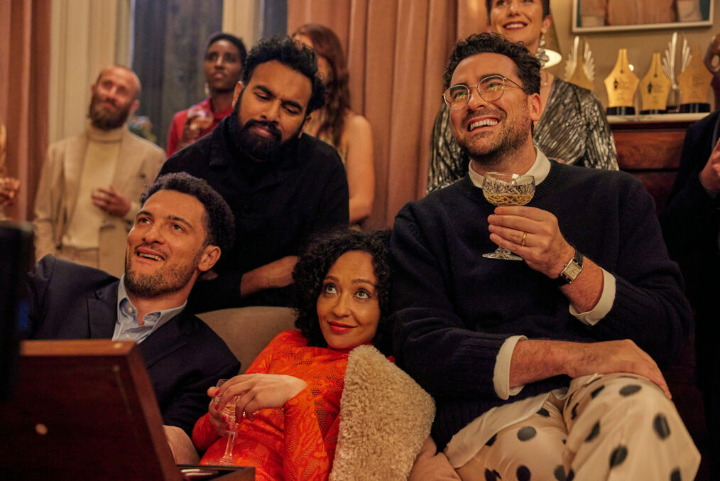 Jamael Westman, Himesh Patel, Ruth Negga, and Daniel Levy in 'Good Grief'