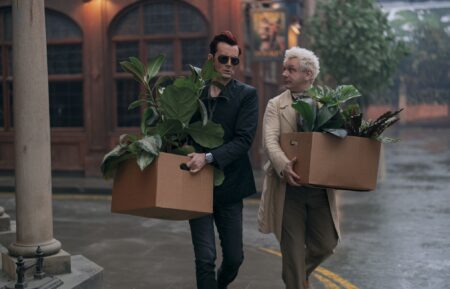 David Tennant as Crowley and Michael Sheen as Aziraphale in 'Good Omens' Season 2 Episode 4
