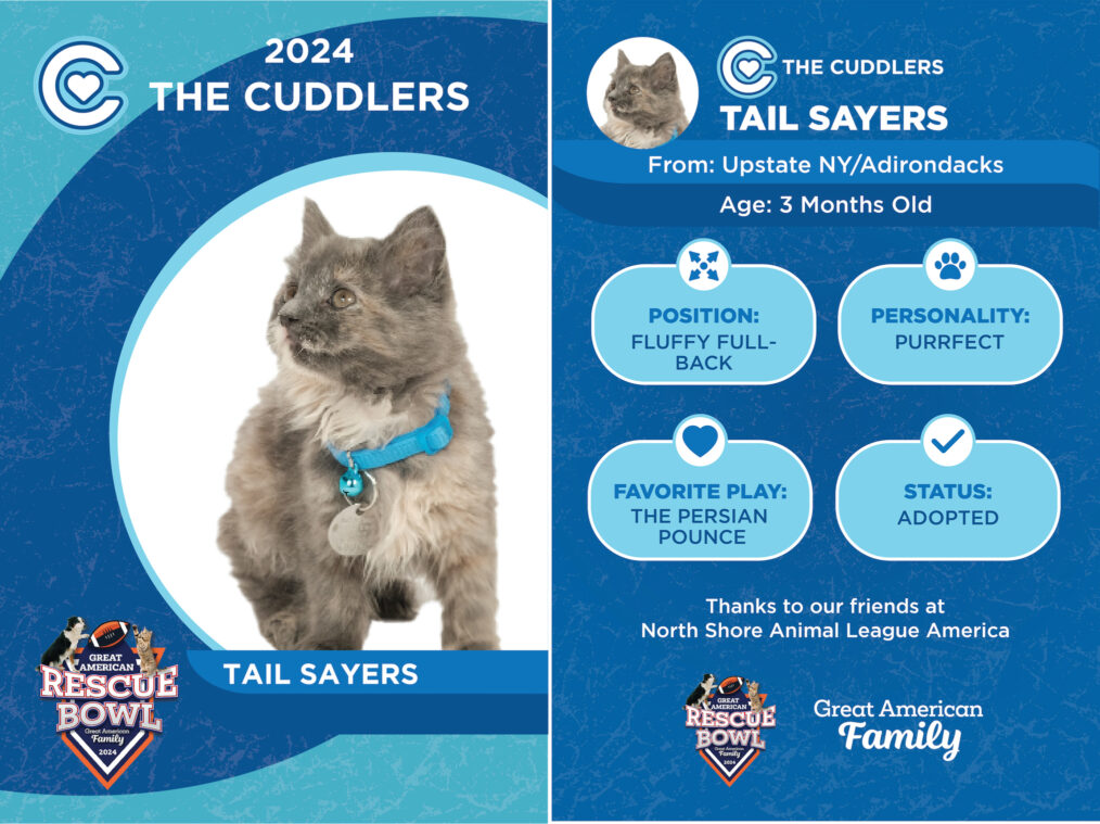 Tail Sayers for the 'Great American Rescue Bowl'