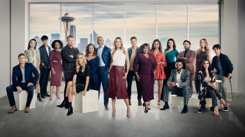 Chris Carmack, Midori Francis, Niko Terho, Alexis Floyd, Kevin McKidd, Kim Raver, Debbie Allen, James Pickens, Jr., Ellen Pompeo, Scott Speedman, Chandra Wilson, Kelly McCreary, Caterina Scorsone, Anthony Hill, Jake Borelli, Camilla Luddington, Adelaide Kane, and Harry Shum Jr. — 'Grey's Anatomy'