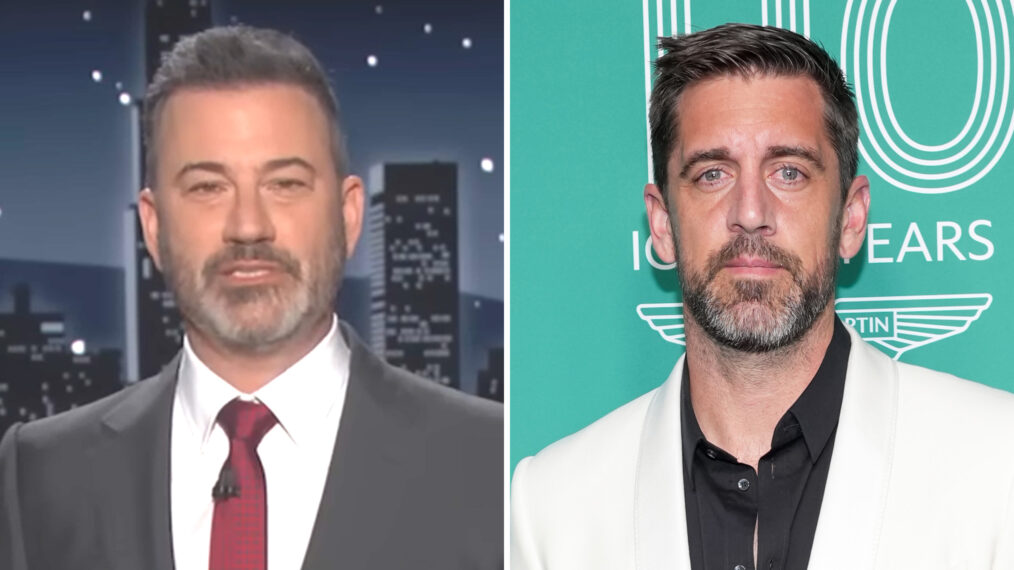 Jimmy Kimmel and Aaron Rodgers