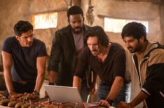 Nicholas Gonzalez as Levi, Chiké Okonkwo as Ty, Eoin Macken as Gavin, and Rohan Mirchandaney as Scott in 'La Brea' Season 3 Premiere