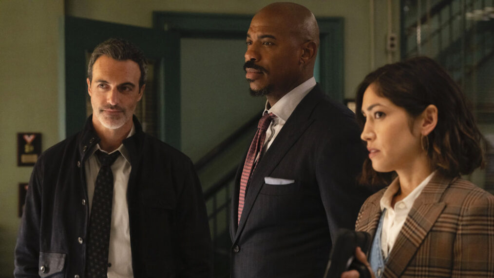 Reid Scott as Det. Vincent Riley, Mehcad Brooks as Det. Jalen Shaw, Connie Shi as Violet Yee in 'Law & Order' Season 23 premiere