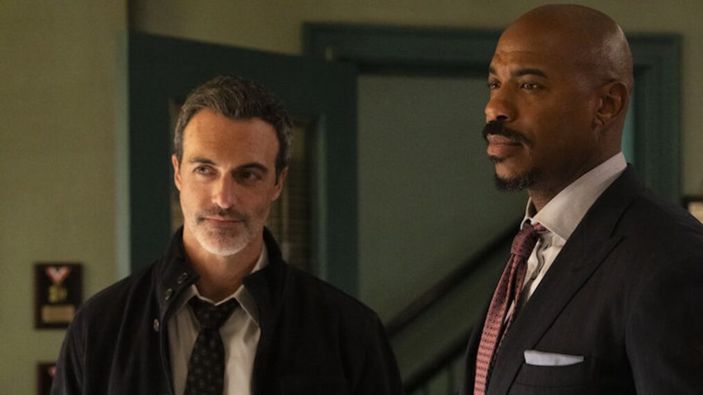 Reid Scott as Det. Vincent Riley, Mehcad Brooks as Det. Jalen Shaw, and Connie Shi as Violet Yee in the 'Law & Order' Season 23 Premiere