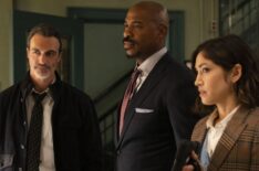 Reid Scott as Det. Vincent Riley, Mehcad Brooks as Det. Jalen Shaw, and Connie Shi as Violet Yee in the 'Law & Order' Season 23 Premiere