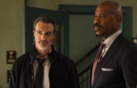 Reid Scott as Det. Vincent Riley, Mehcad Brooks as Det. Jalen Shaw, and Connie Shi as Violet Yee in the 'Law & Order' Season 23 Premiere