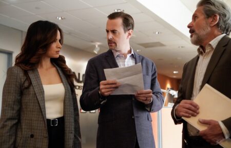 Katrina Law as Special Agent Jessica Knight, Sean Murray as Special Agent Timothy McGee, and Gary Cole as Special Agent Alden Parker in the 'NCIS' Season 21 Premiere