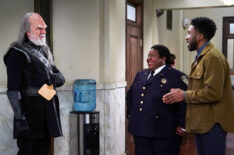 John Larroquette as Klingon, Lacretta as Gurgs, Nyambi Nyambi as Wyatt in Night Court - Season 2