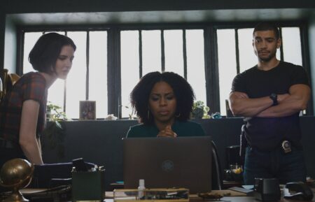 Ainsley Seiger as Det. Jet Slootmaekers, Danielle Moné Truitt as Sgt. Ayanna Bell, and Rick Gonzalez as Det. Bobby Reyes