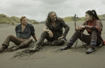 Rhys Darby, Taika Waititi, and Ruibo Qian in 'Our Flag Means Death' Season 2